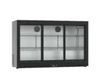 Proex BKB-335S 290L black back bar cooler with three sliding glass doors