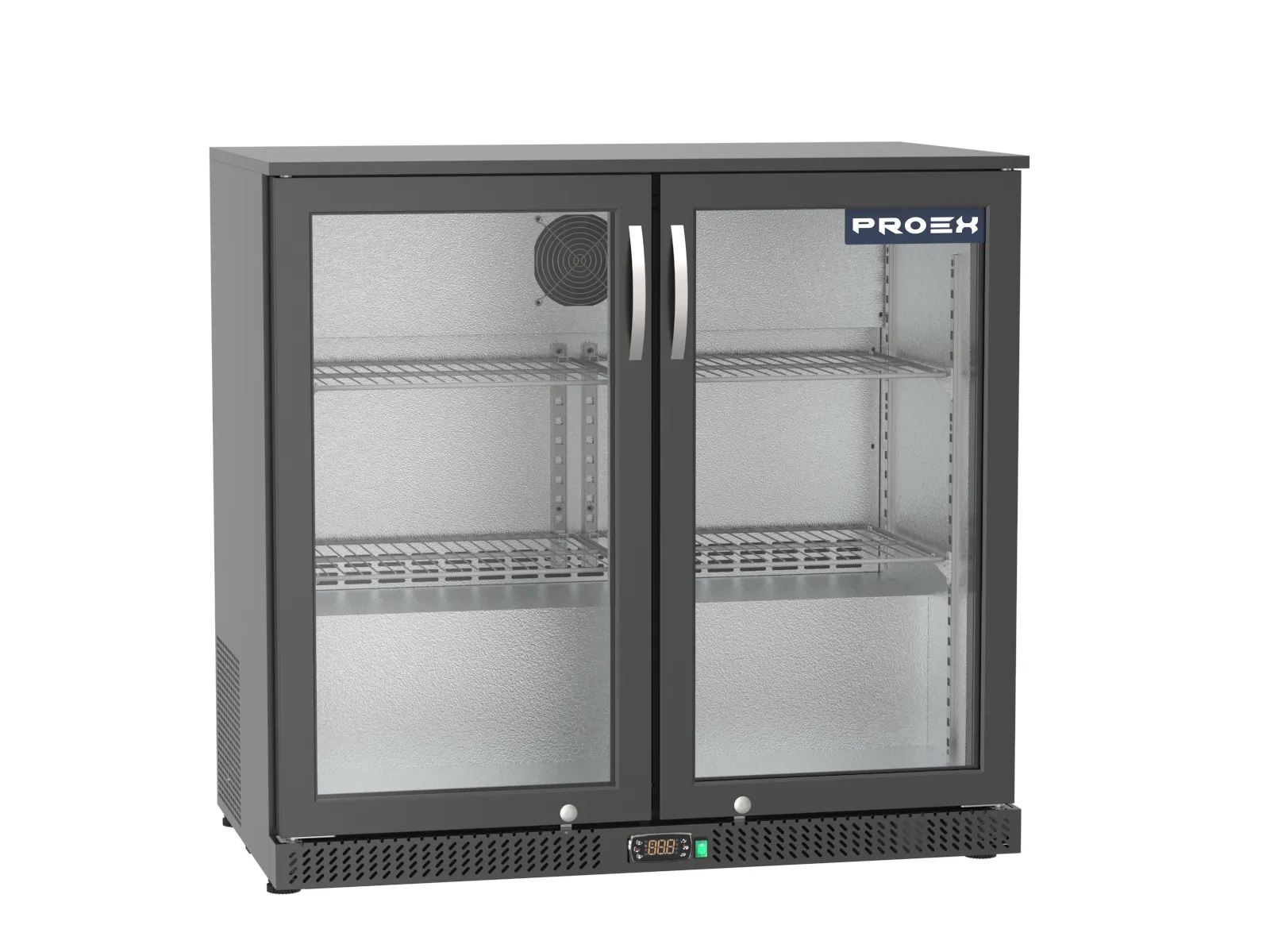 Proex BKB-235H 170L back bar cooler with both glass doors open
