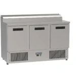 Proex PS300 three-door refrigerated pizza prep counter with eight GN topping pans