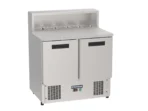 Proex PS900 two-door refrigerated pizza prep counter with five GN pans
