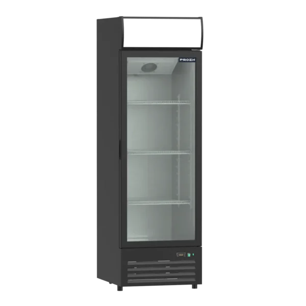 Proex SCA360VL 340L upright glass door display cooler in black
