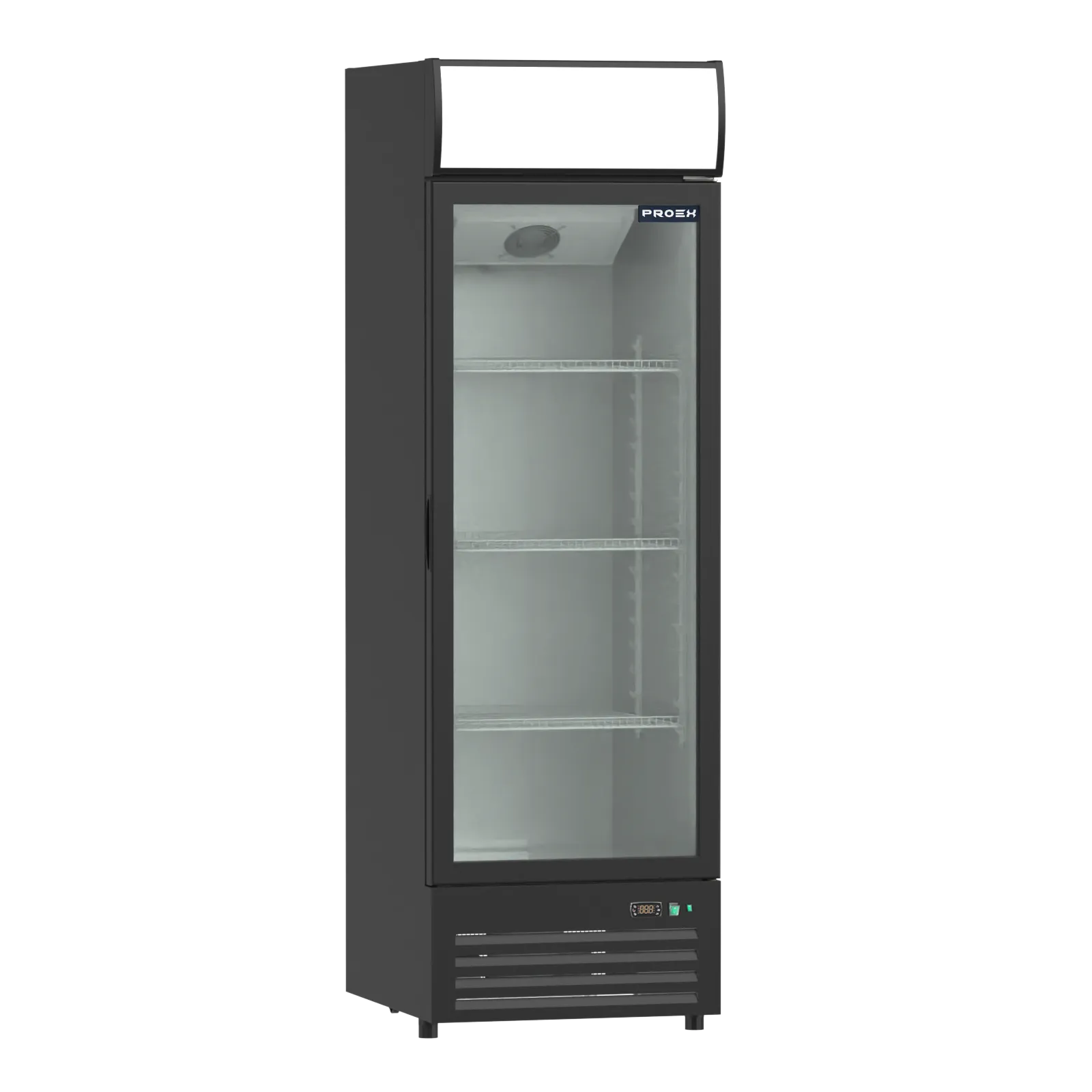 Proex SCA360VL 340L upright glass door display cooler in black