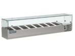 Proex VRX1800/330 refrigerated topping unit with eight GN pans and glass canopy